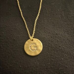 Banana Republic Gold Initial Pendant Necklace